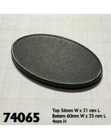 60mm x 35mm Oval Gaming Base (10)