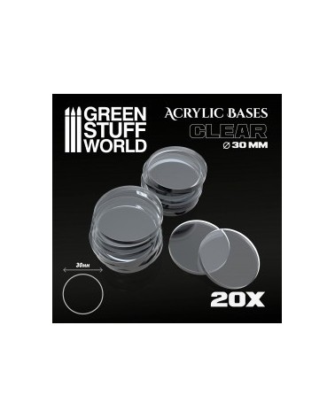 Acrylic Bases - Round 30 mm CLEAR