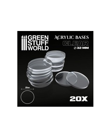 Acrylic Bases - Round 32 mm CLEAR