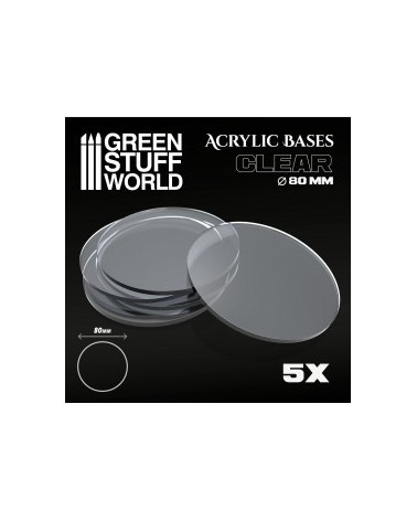 Acrylic Bases - Round 80 mm CLEAR