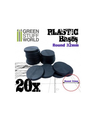 Plastic Bases - Round 32mm BLACK