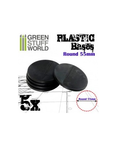 Plastic Bases - Round 55 mm BLACK