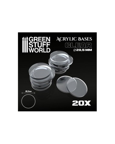 Acrylic Bases - Round 28,5mm CLEAR