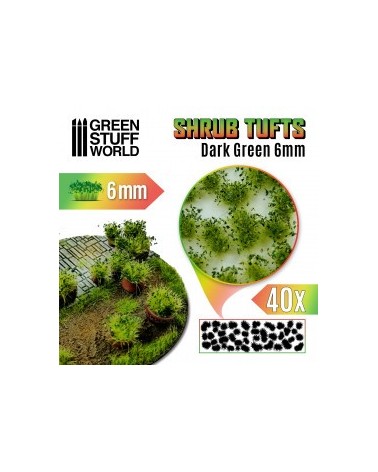 Shrubs TUFTS - 6mm self-adhesive - DARK GREEN