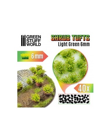 Shrubs TUFTS - 6mm self-adhesive - LIGHT GREEN