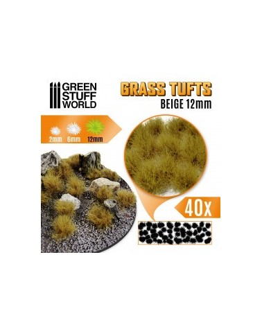 Grass TUFTS - 12mm self-adhesive - BEIGE