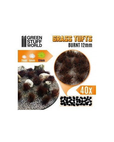 Grass TUFTS - 12mm self-adhesive - BURNT