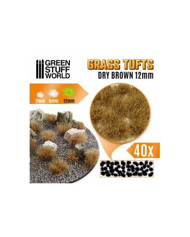 Grass TUFTS - 12mm self-adhesive - DRY BROWN