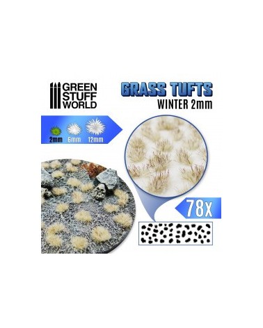 Grass TUFTS - 2mm self-adhesive - White Winter