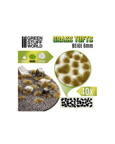 Grass TUFTS - 6mm self-adhesive - BEIGE