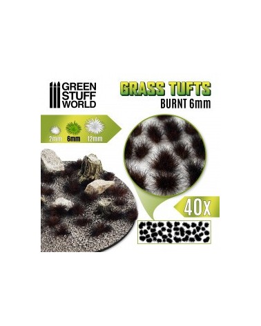 Grass TUFTS - 6mm self-adhesive - BURNT