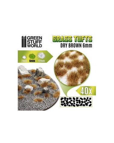 Grass TUFTS - 6mm self-adhesive - DRY BROWN