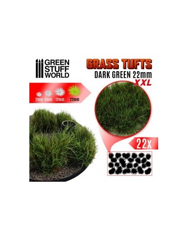 Grass TUFTS XXL - 22mm self-adhesive - DARK GREEN