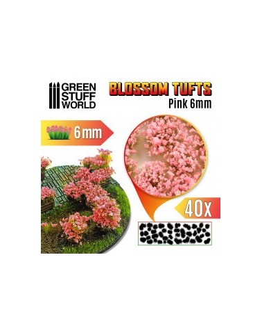 Blossom TUFTS - 6mm self-adhesive - PINK