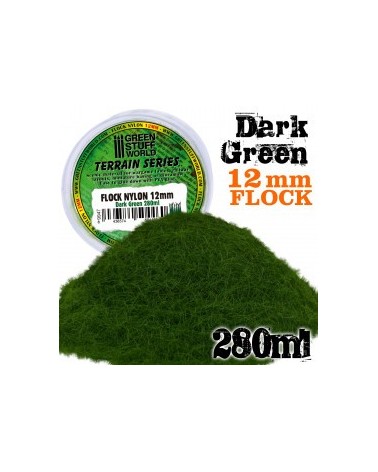 Static Grass Flock 12mm - Dark Green - 280 ml