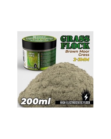 Static Grass Flock 2-3mm - Brown Moor Grass - 200 ml