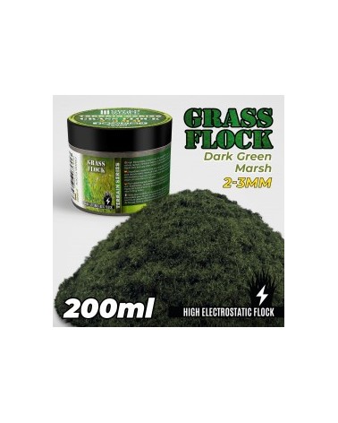 Static Grass Flock 2-3mm - DARK GREEN MARSH - 200 ml