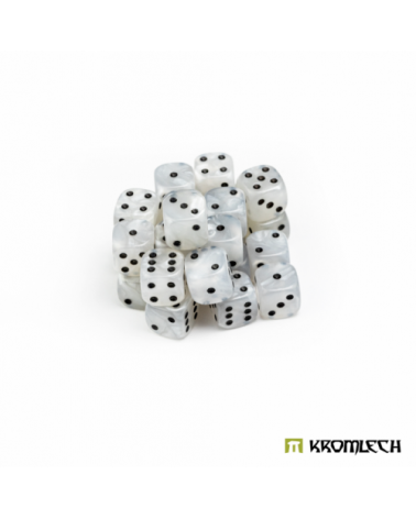 Pearl Battle Dice 25 Lifeless White 12mm