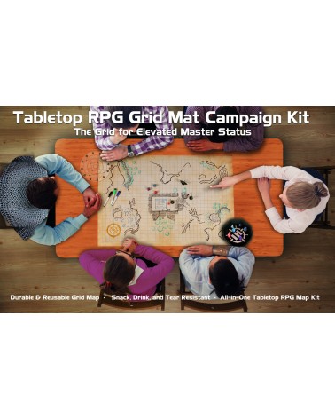 Tapis en grille effaçable pour JDR - Enhance RPG Grid Mat Campaign Kit