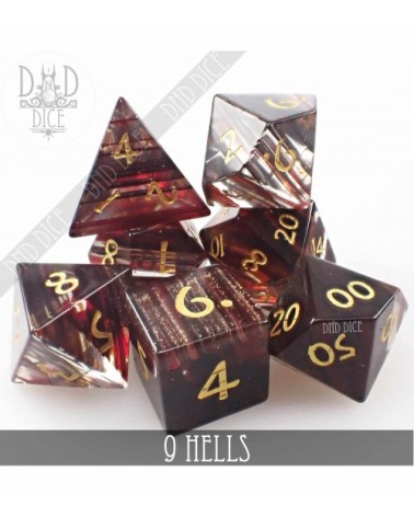 9 Hells Glass Dice Set (Gift Box)