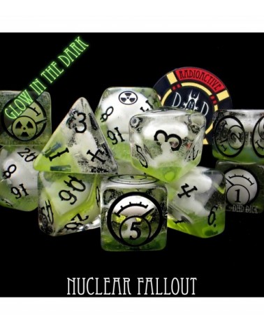 Nuclear Fallout - 11 Dice Set (Glow)