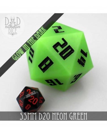 55mm D20 Neon Green (Glow)