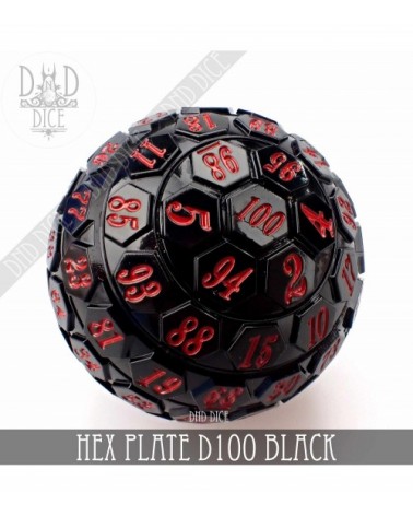 45mm Hex Plate D100 (Black with Red)