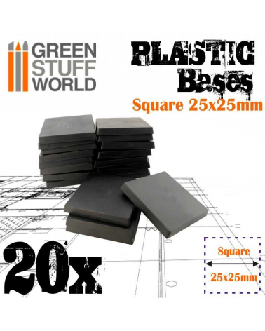 Plastic Square Bases 25x25 mm