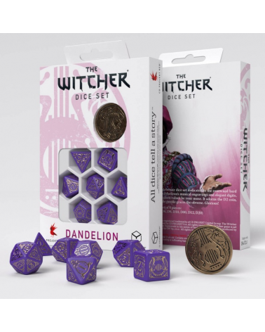 Set de dés The Witcher Set & Coin - Dandelion / Jaskier