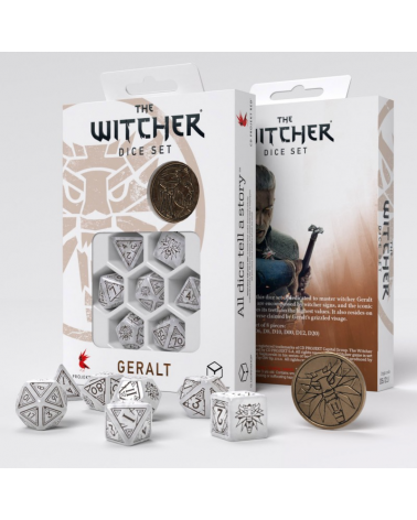 Set de dés The Witcher Set & Coin - Geralt