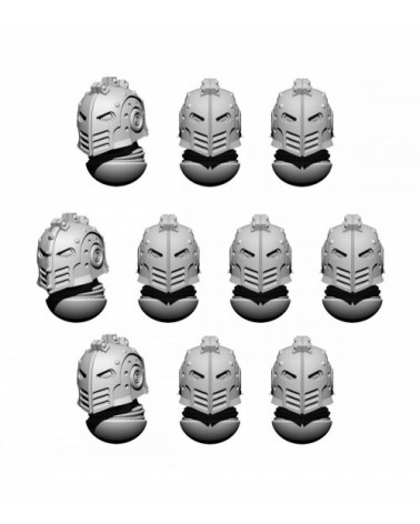 Space Knights Helmet Heads Set Mordax (10U)