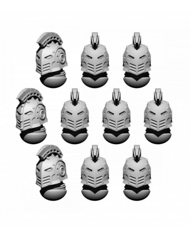 Space Knights Helmet Heads Set Malus (10U)