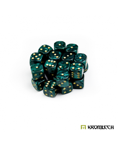 Set de 25 dés marbré PEARL BATTLE DICE 25 GREENSKINS 12MM