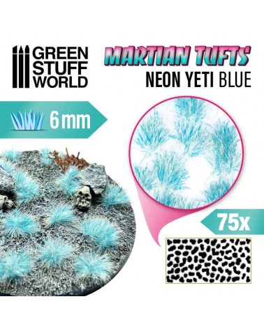 MARTIAN TUFTS - 6mm self-adhesive - Neon Yeti Blue