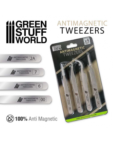 100% Anti-magnetic QUARTZ Tweezers SET