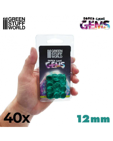 Plastic Gems 12mm - Turquoise