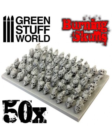 50x Crânes Humains Brûlants en résine	/ 50x Resin Burning Skulls