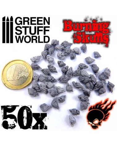 50x Crânes Humains Brûlants en résine	/ 50x Resin Burning Skulls