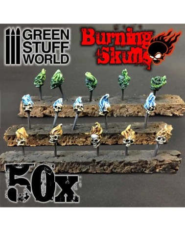 50x Crânes Humains Brûlants en résine	/ 50x Resin Burning Skulls