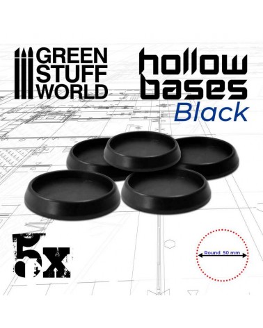 Hollow Plastic Bases - BLACK 50mm