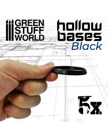 Hollow Plastic Bases - BLACK 50mm