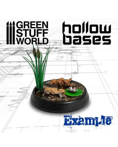 Hollow Plastic Bases - BLACK 50mm