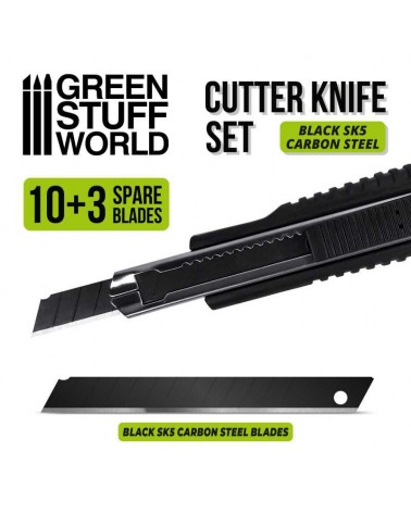 Cutter de modélisme Black Hobby Knife + 10x Black spare blades