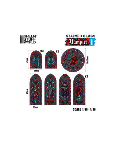 Vampires Stained Glass - Small / Vitraux Miniatures - Vampires