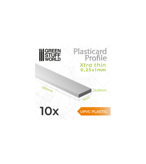 uPVC Plasticard - Profilé Extra-fin 0,25x1 mm