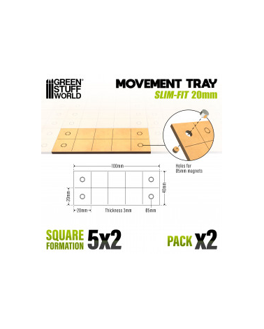 Slimfit Square MDF Movement Trays 20mm 5x2