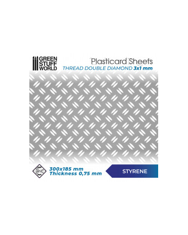 Plaque de Plasticard texturé DIAMANT DOUBLE