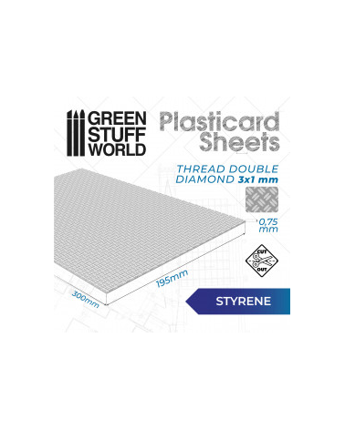 Plaque de Plasticard texturé DIAMANT DOUBLE