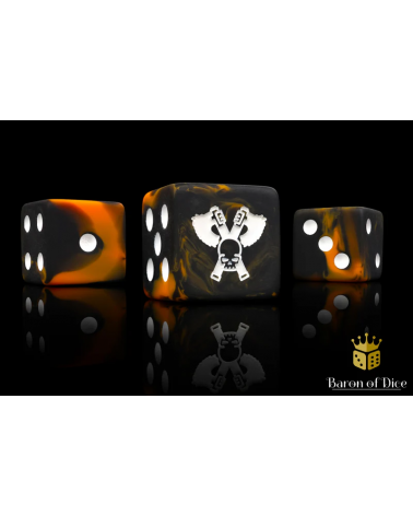 Skull Grinders Dice - Black Lava