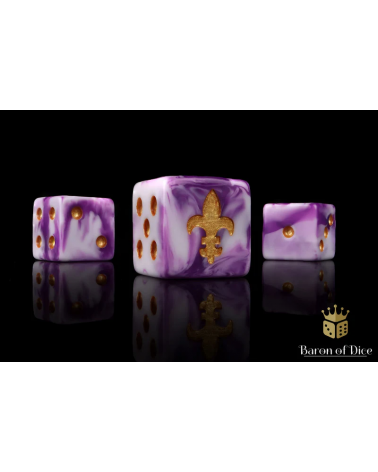 Fleur De Lis Dice - Purple